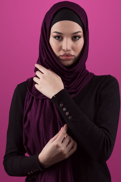 Fashion and beauty photography — hijab studio editorial