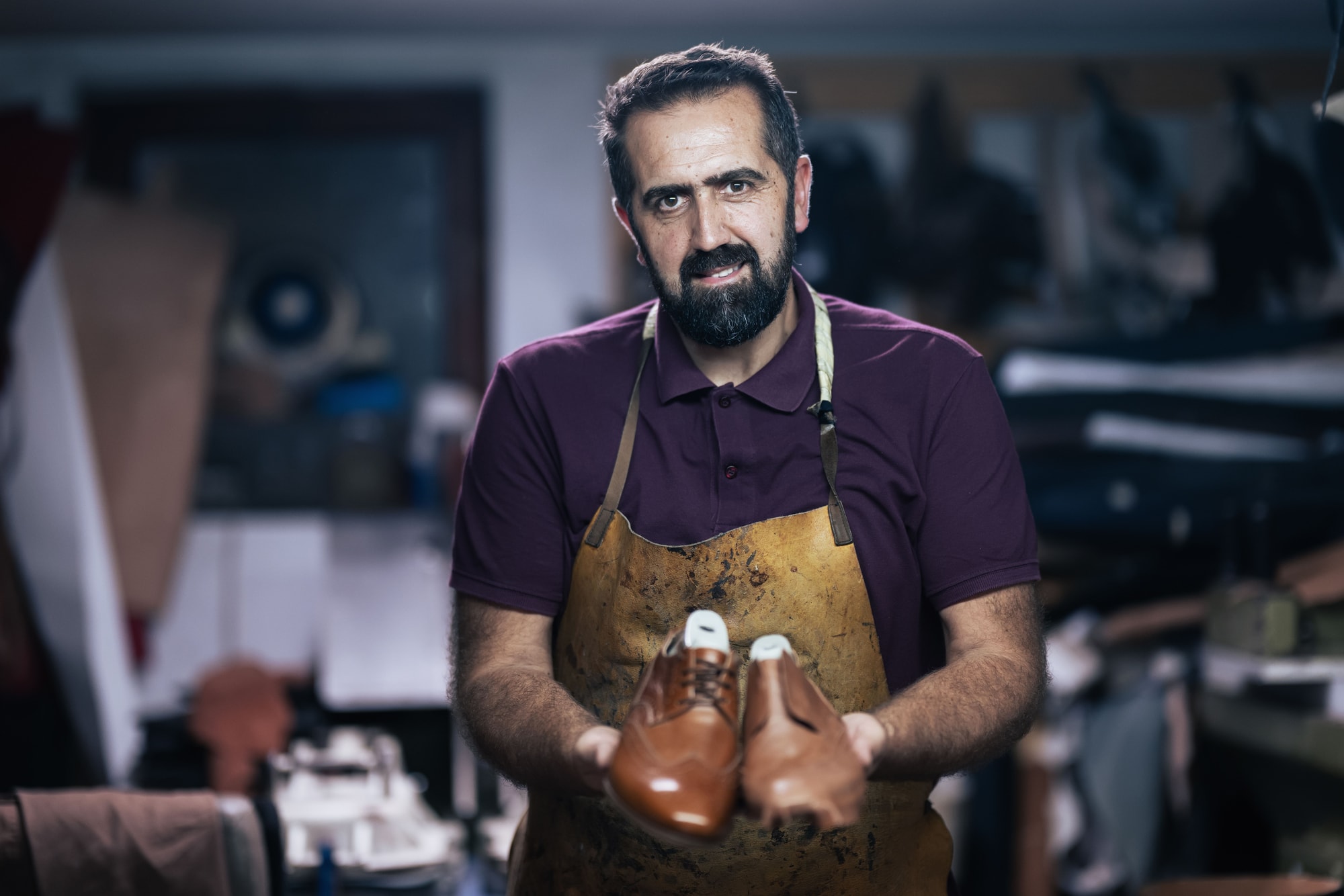 Artisan craft and production photography by dotshock — leather workshop