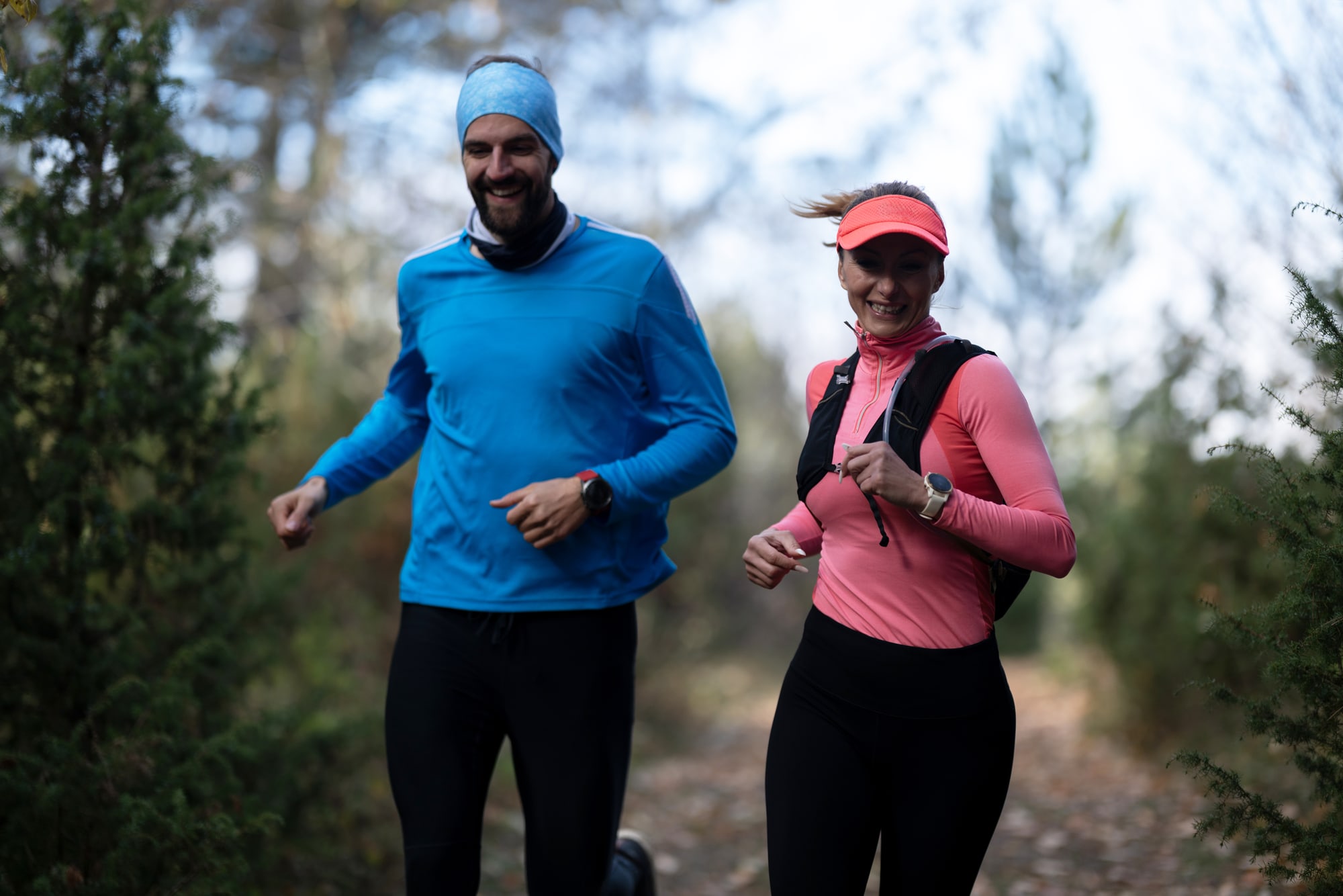Trail-running duo, sport campaign frame